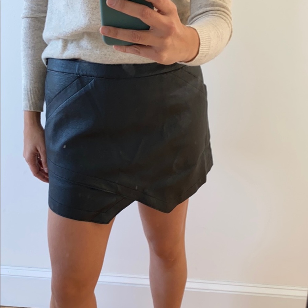 BCBG Mazazria faux leather mini skirt